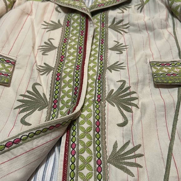 Johnny Was Biya Embroidered Green and Red Women's Coat - Picture 5 of 10